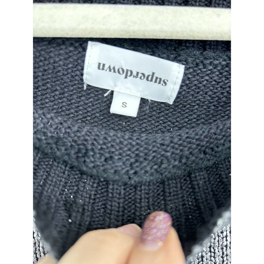 Superdown Silver Off-Shoulder Sweater - image 4